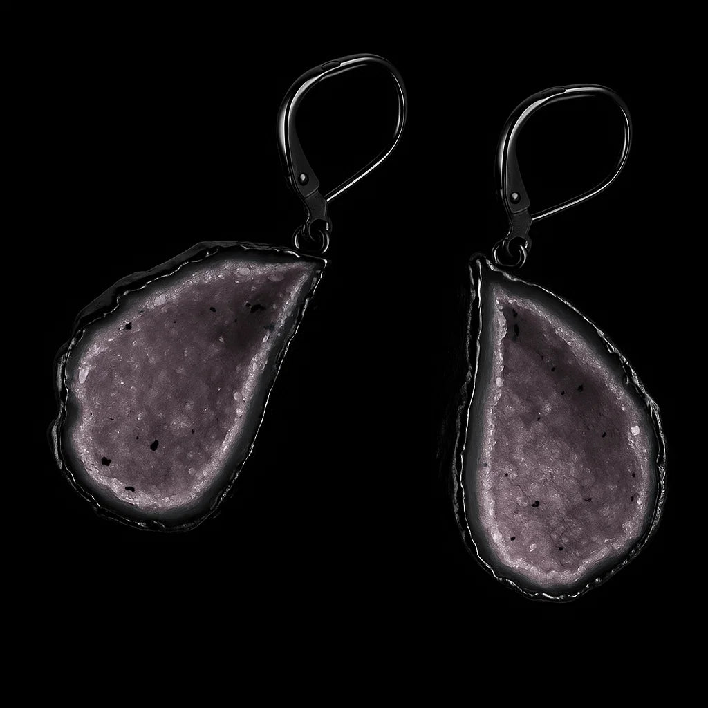 Natural Geode Earring #1520.1