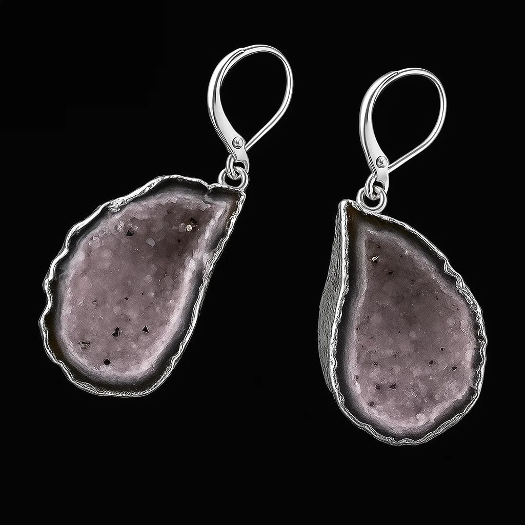 Natural Geode Earring #1520.1