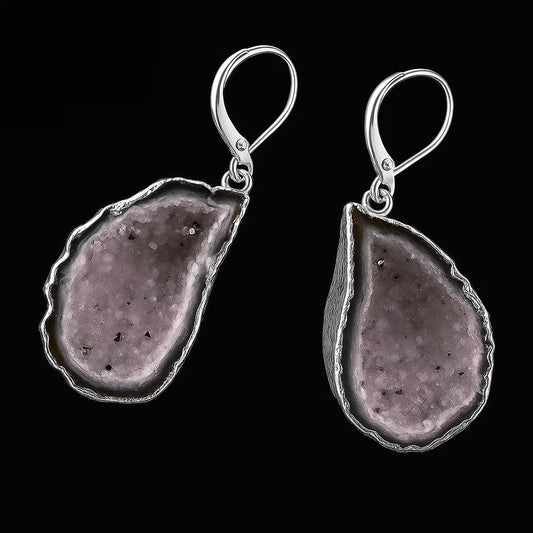 Natural Geode Earring #1520.1