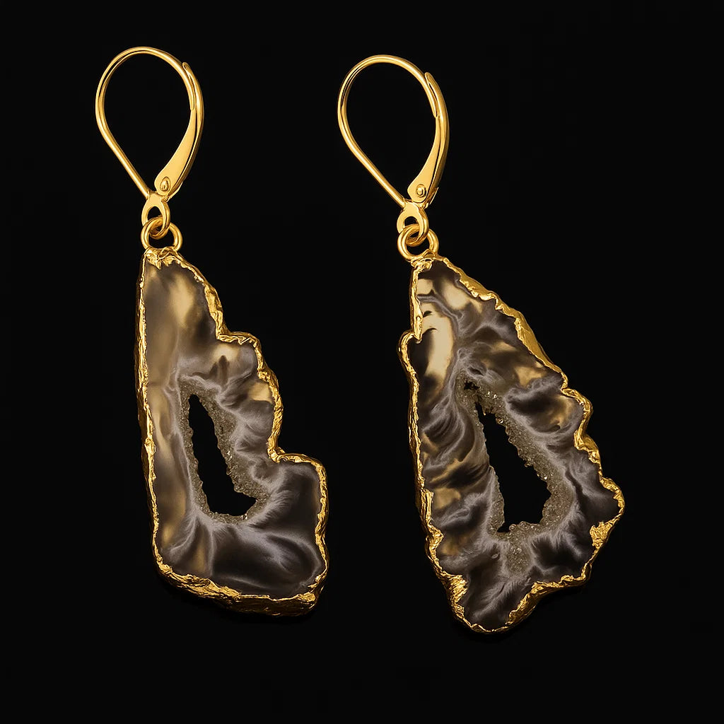Natural Geode Earring #1522.1