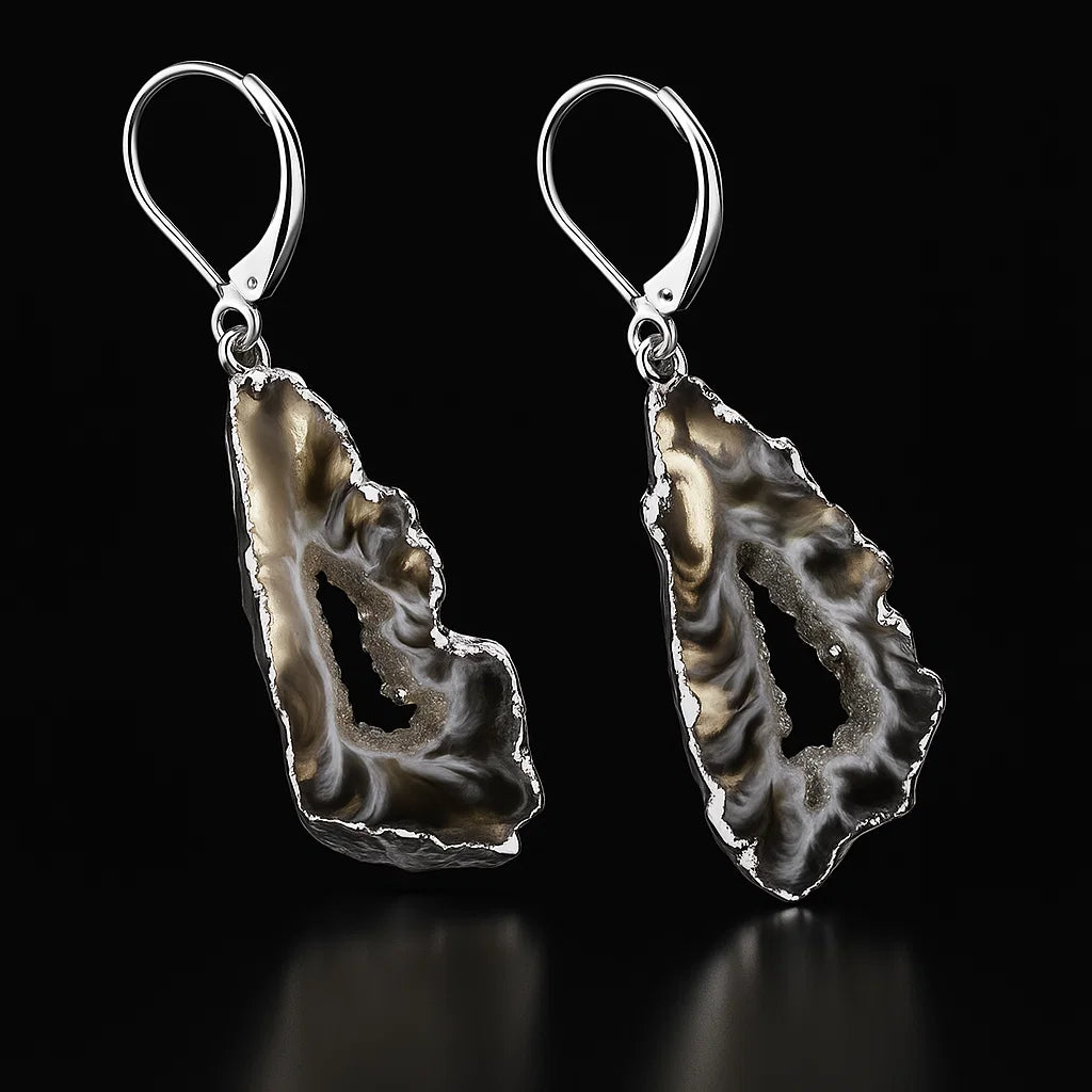 Natural Geode Earring #1522.1