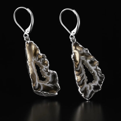 Natural Geode Earring #1522.1