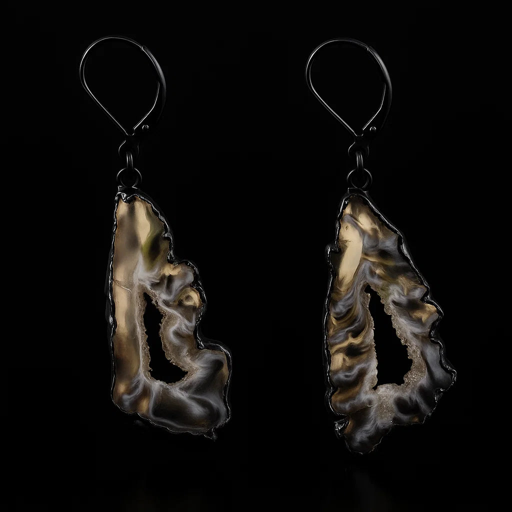 Natural Geode Earring #1522.1