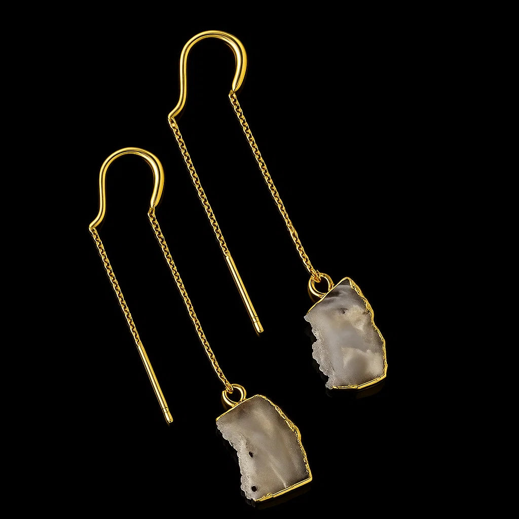 Natural Geode Earring #1524.1