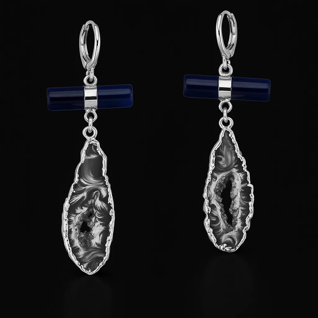 Agate with Natural Geode Earring # 1530.1