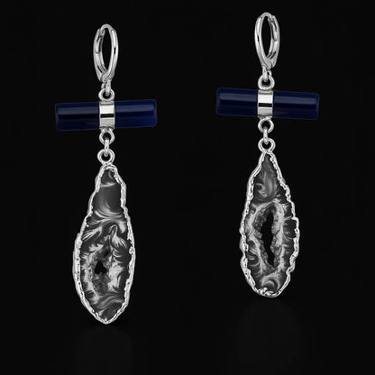 Agate with Natural Geode Earring # 1530.1