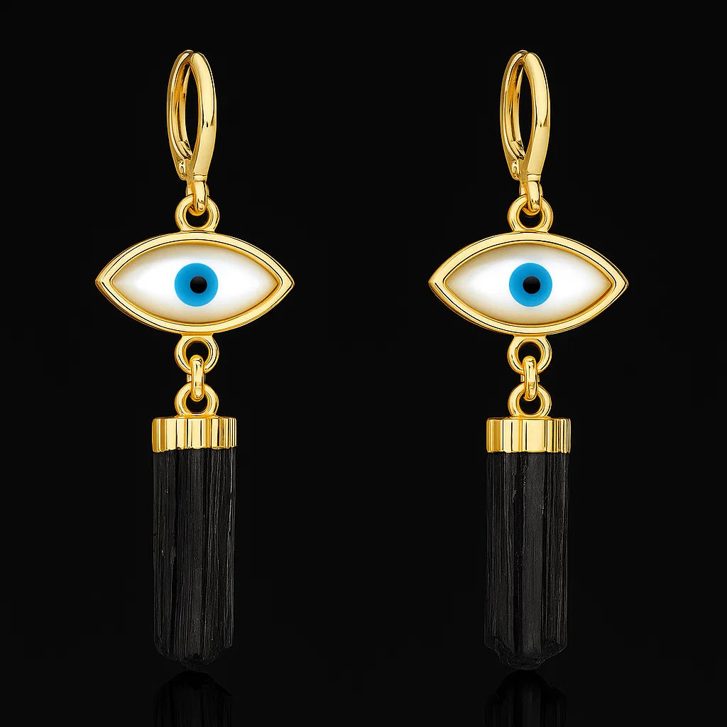 Tourmaline with Mother of Pearl Earring #1542.1