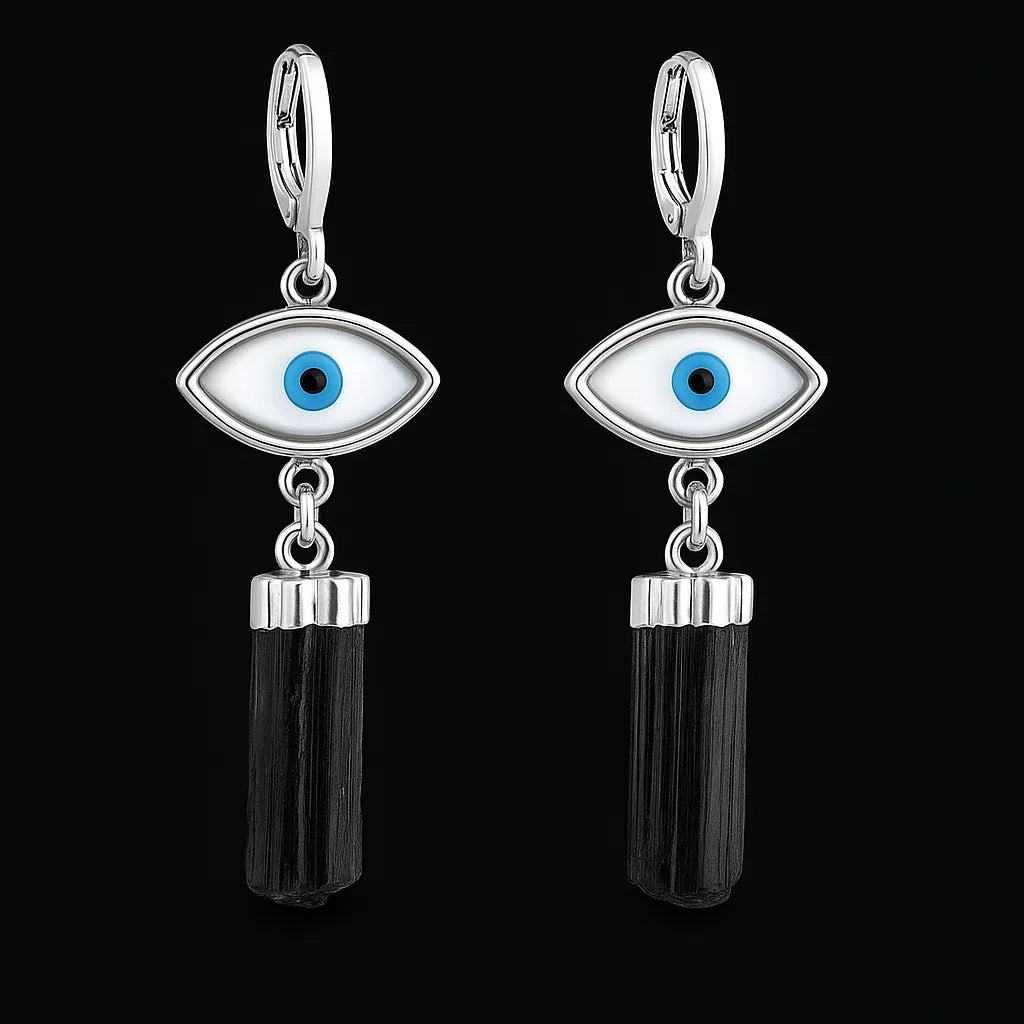 Tourmaline with Mother of Pearl Earring #1542.1