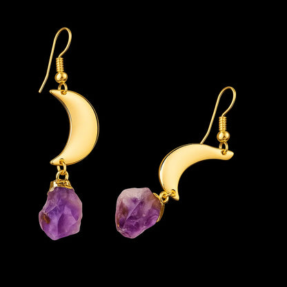 Moon with Druse Earring #1549.1