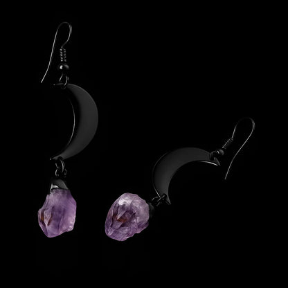 Moon with Druse Earring #1549.1