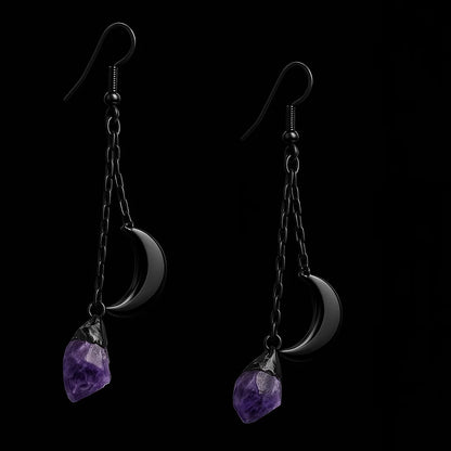 Moon with Druse Earring #2 #1550.1