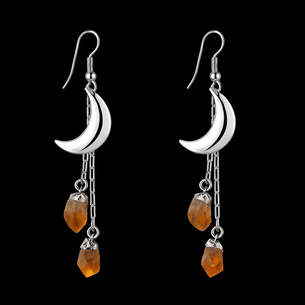 Moon with Double Druse Earring #1551.1