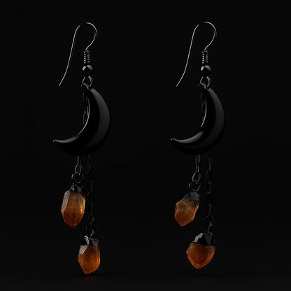 Moon with Double Druse Earring #1551.1