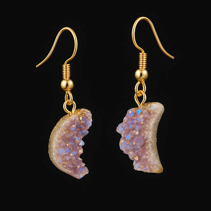 Metalized Druse Earring #1554.1