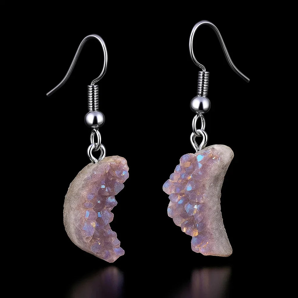 Metalized Druse Earring #1554.1