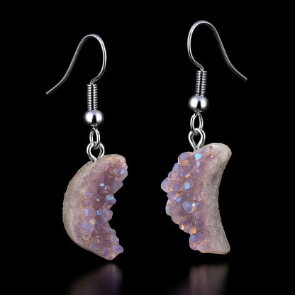 Metalized Druse Earring #1554.1