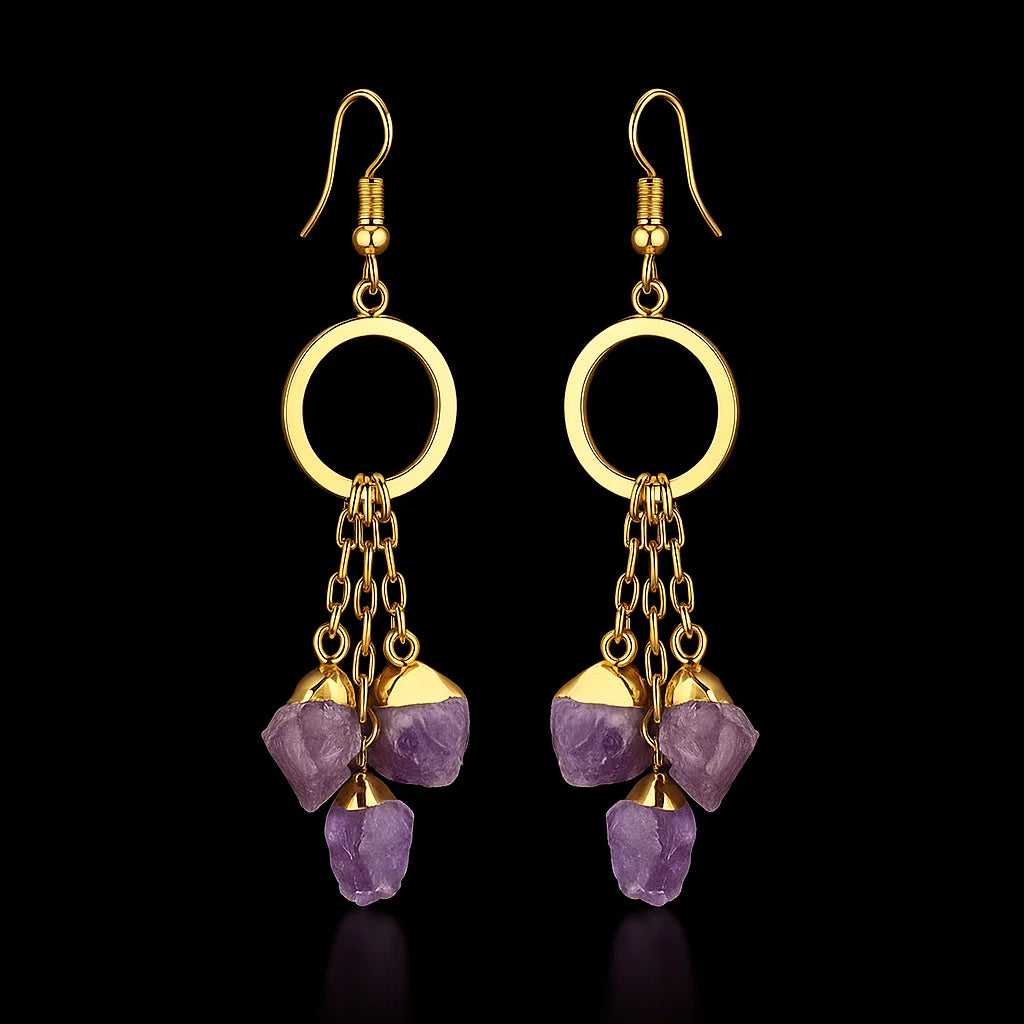 Triple Hanging Druse Earring #1555.1
