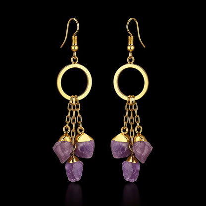 Triple Hanging Druse Earring #1555.1