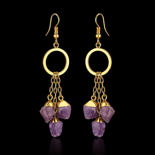 Triple Hanging Druse Earring #1555.1