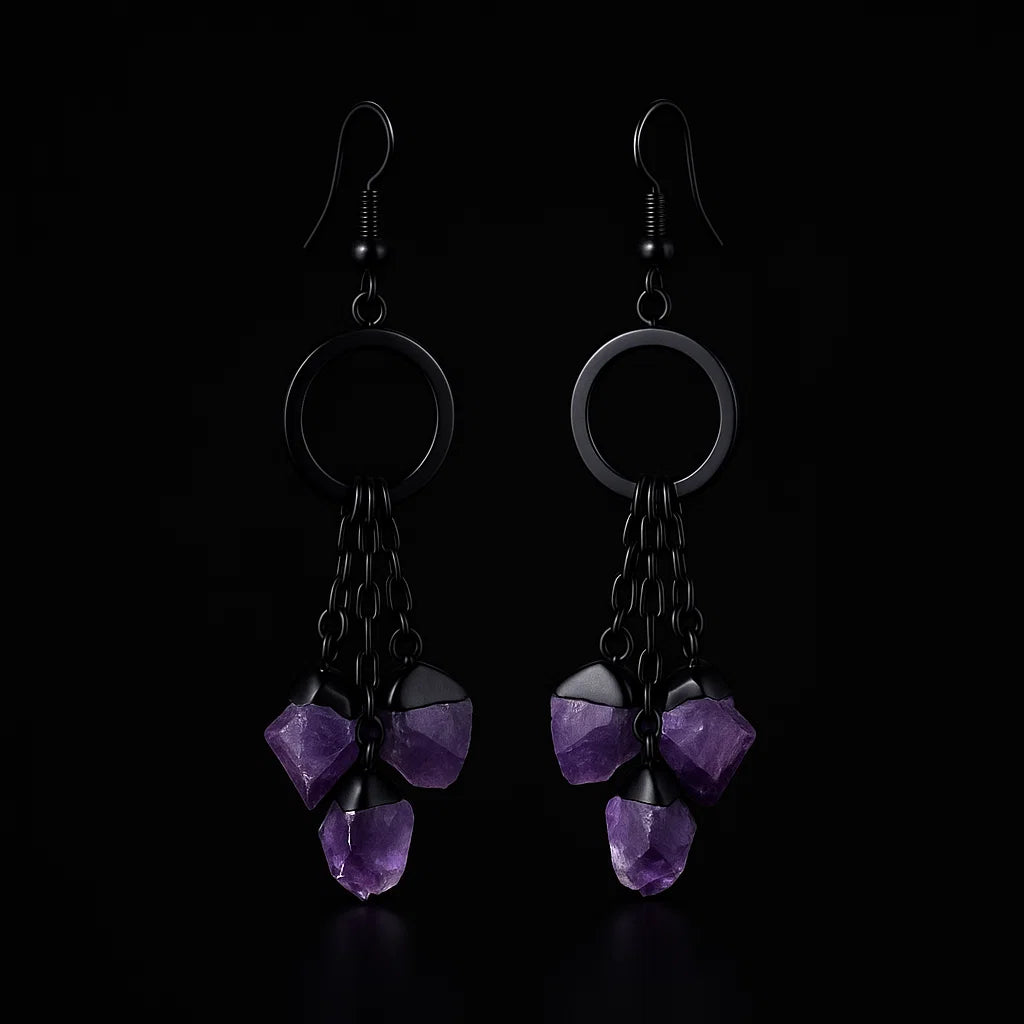 Triple Hanging Druse Earring #1555.1