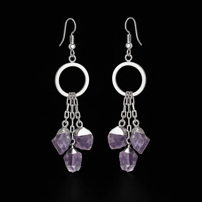 Triple Hanging Druse Earring #1555.1