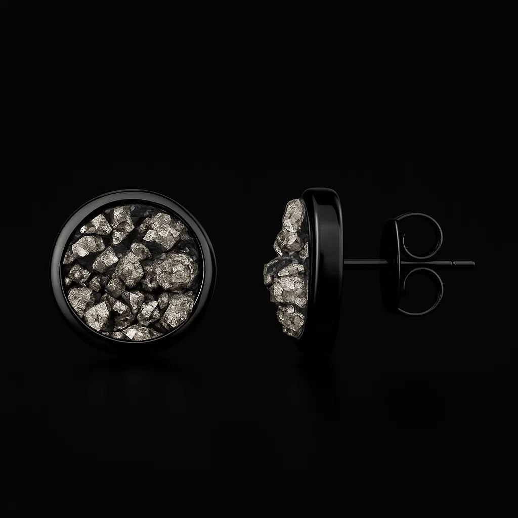Round Pyrite Earring #1558.1