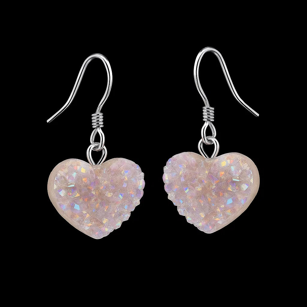Heart Druse Earring #S08