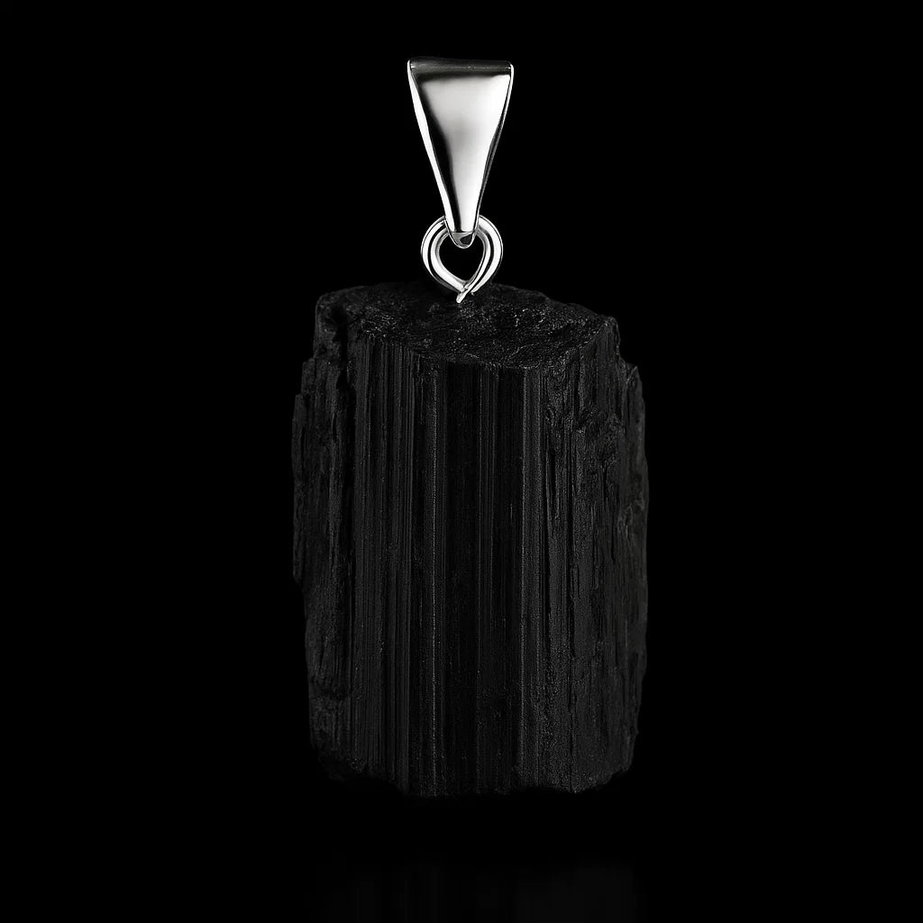 Black Tourmaline Rough Pendant #S208