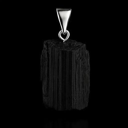 Black Tourmaline Rough Pendant #S208