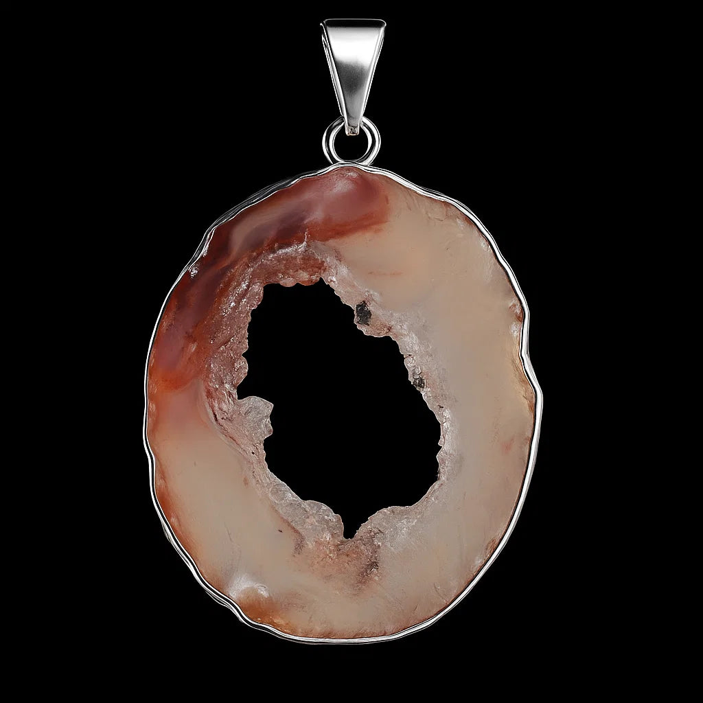 Agate Slice Geode Pendant #S218