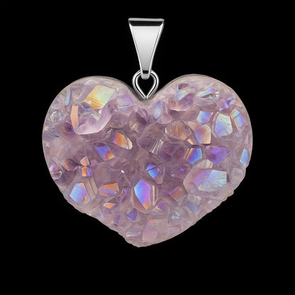 Pearl Heart Druse Pendant #S219