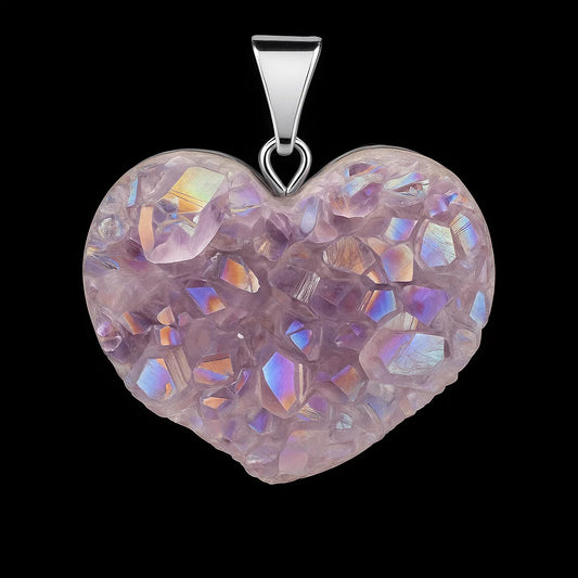 Pearl Heart Druse Pendant #S219