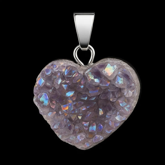 Pearl Heart Druse Pendant (small) #S220