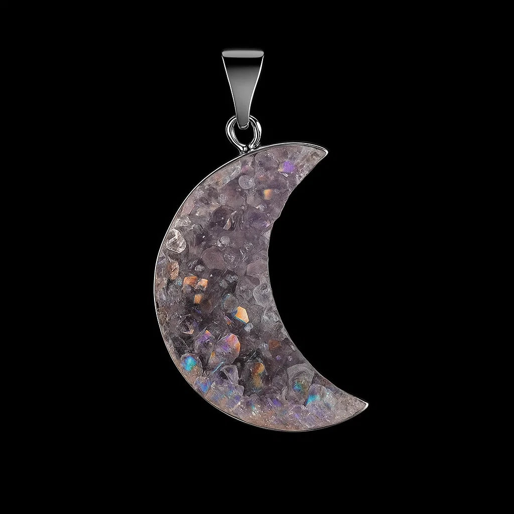 Pearl Moon Druse Pendant #S222