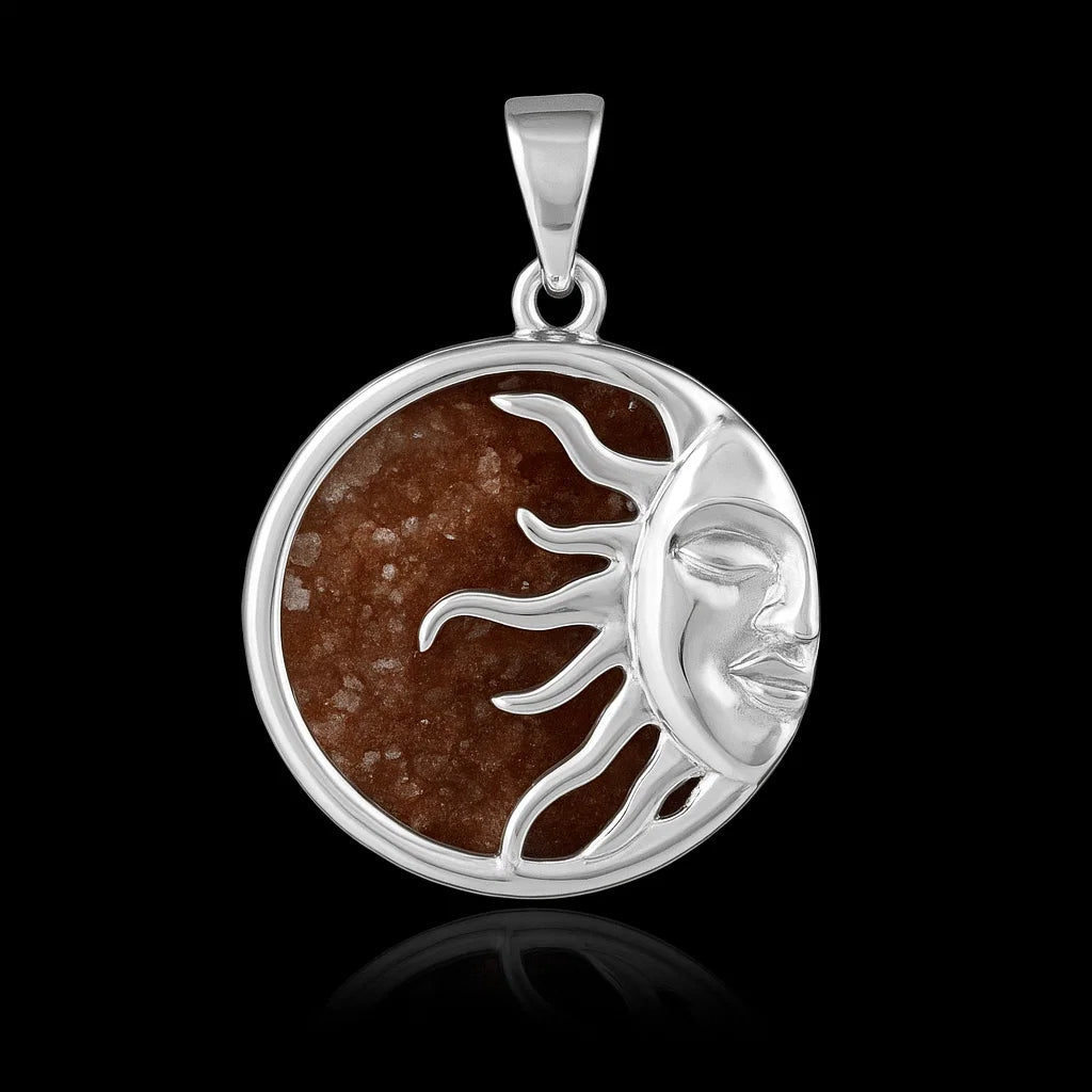 Moon - Star Druse Pendant #S238