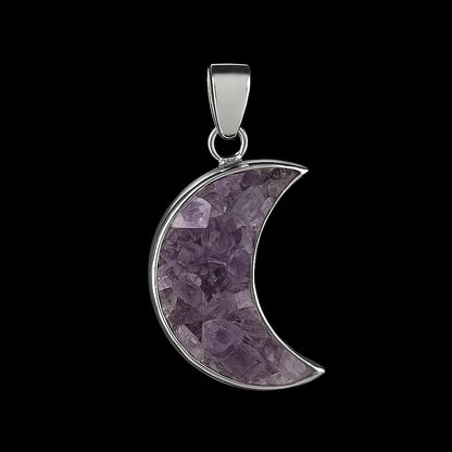 Amethyst Moon Druze Pendant #S25