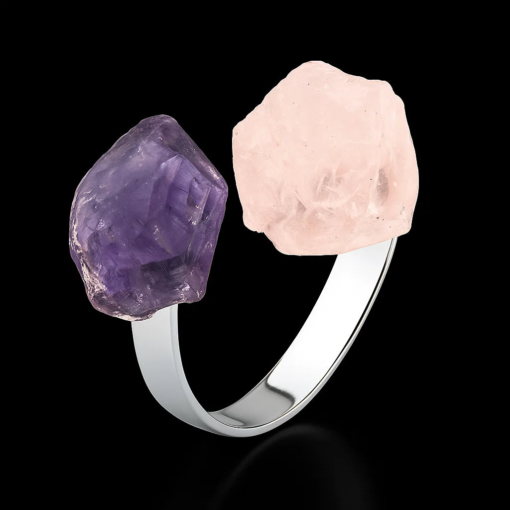 Amethyst with Rose Quartz Ring #S107