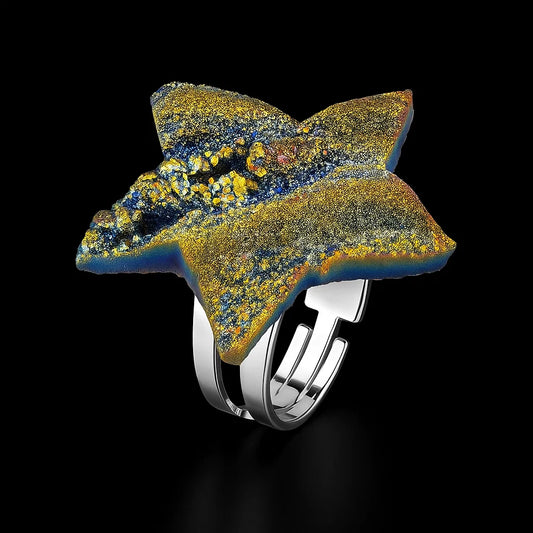 Metallic Druse Star Ring #525.1