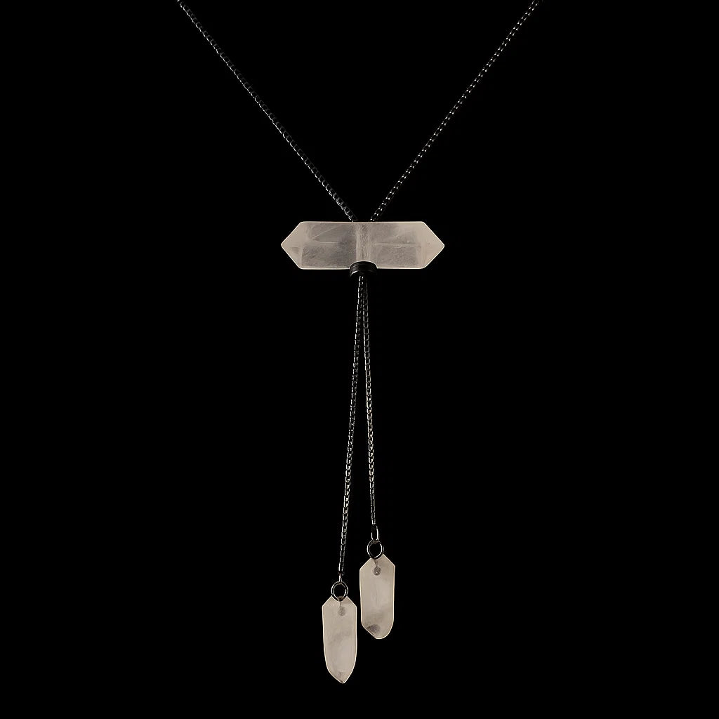 Double Hanging Crystal Necklace #2093.1