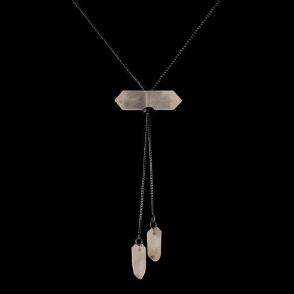 Double Hanging Crystal Necklace #2093.1