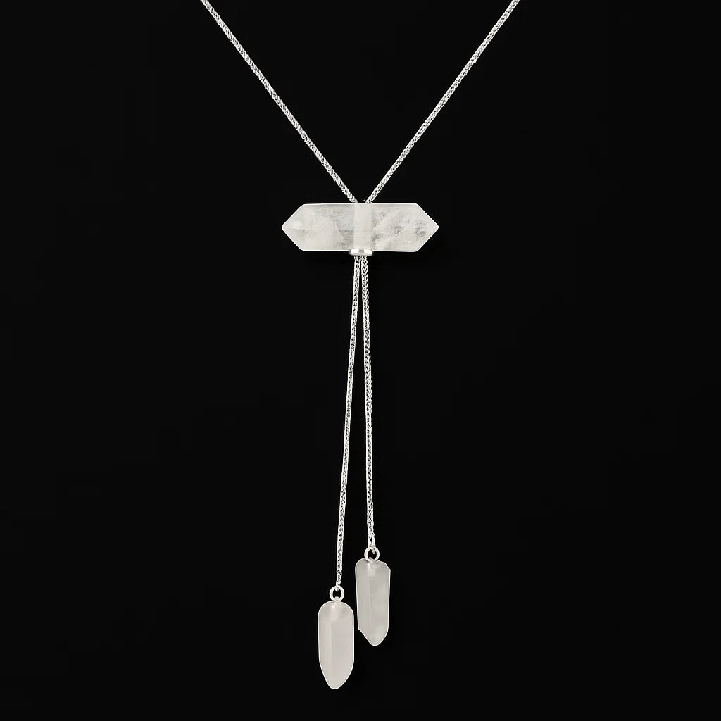 Double Hanging Crystal Necklace #2093.1