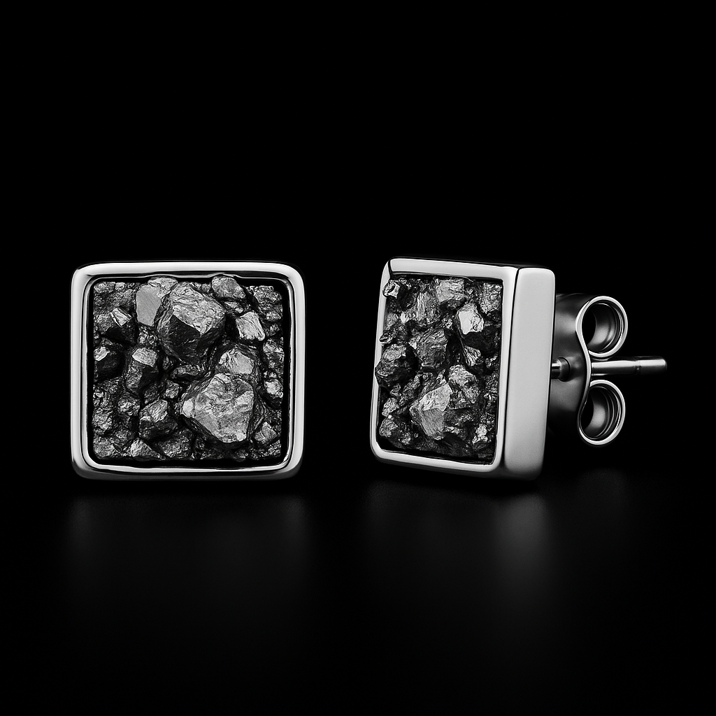 Square Pyrite Earring #1559.1