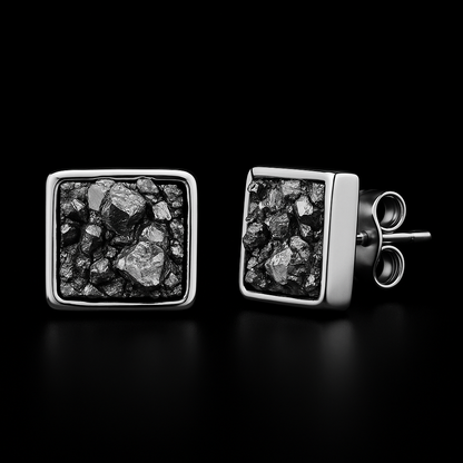 Square Pyrite Earring #1559.1