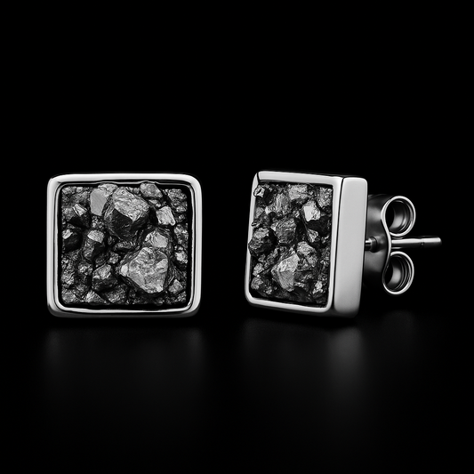 Square Pyrite Earring #1559.1