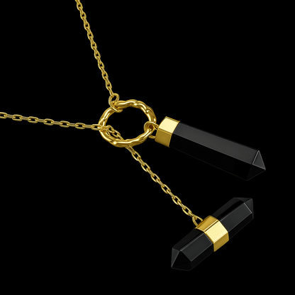 Double Crystal end Necklace #2022.1