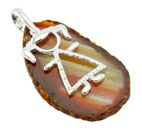 Girl Agate Slice Pendant #8.1