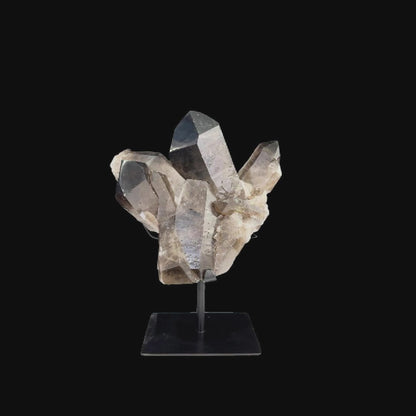 Smoky Quartz Cluster on Custom Metal Stand – 31cm | 5.15kg