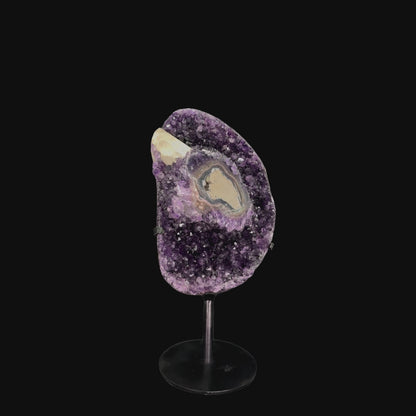 Uruguayan Amethyst with Calcite Inclusion on Metal Base – 32cm | 2.76kg