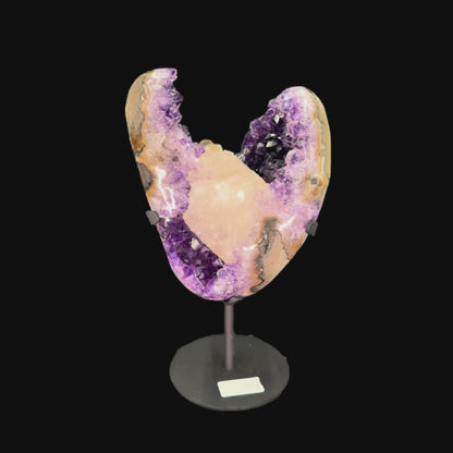 Uruguayan Amethyst with Calcite Inclusion on Metal Base – 29.5cm | 4.86kg