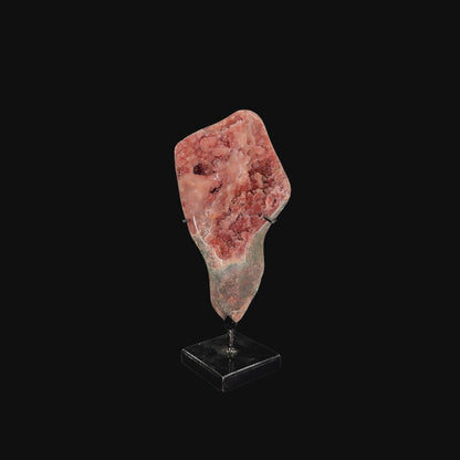 Pink Amethyst Druze on Custom Metal Stand – 27.5cm | 2.46kg